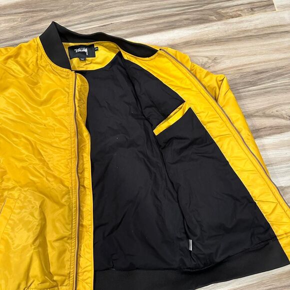 Yellow Stussy Full Zip Bomber Jacket - Picture 4 of 8